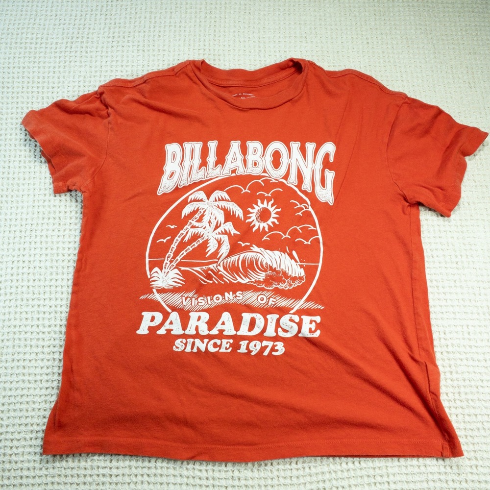 Billabong Visions of Paradise Graphic Tee Orange XS Short Sleeve Surf Shirt